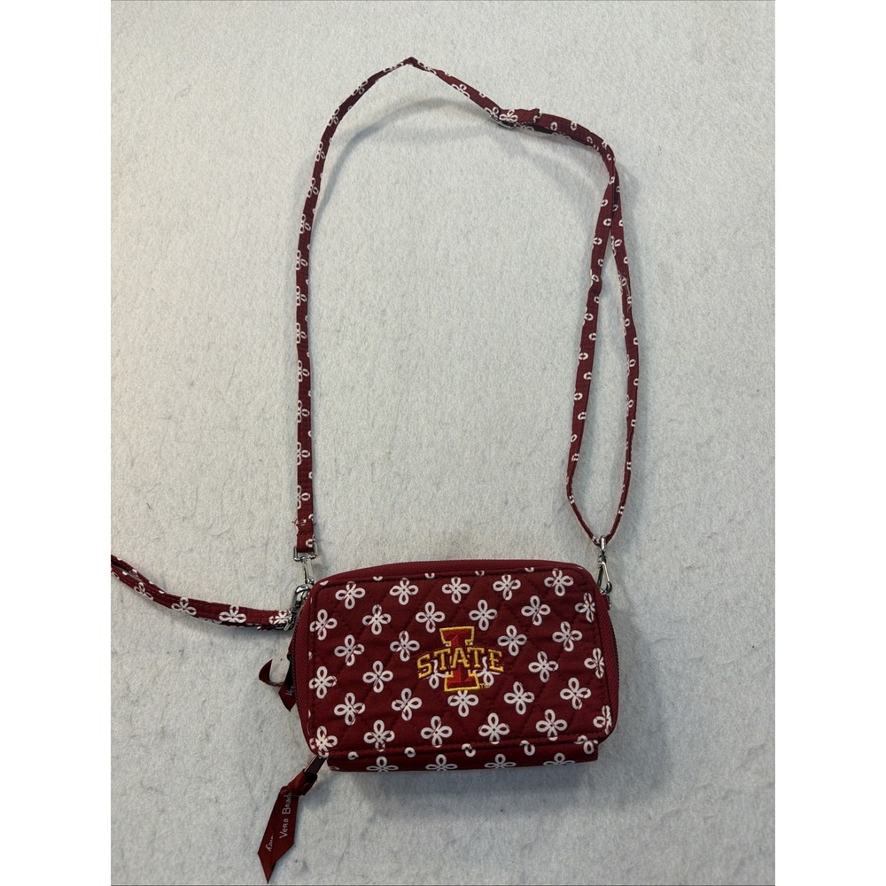 Vera Bradley Iowa State Cyclones Zip Around Wallet Crossbody Purse Red Quilted - Picture 2 of 16